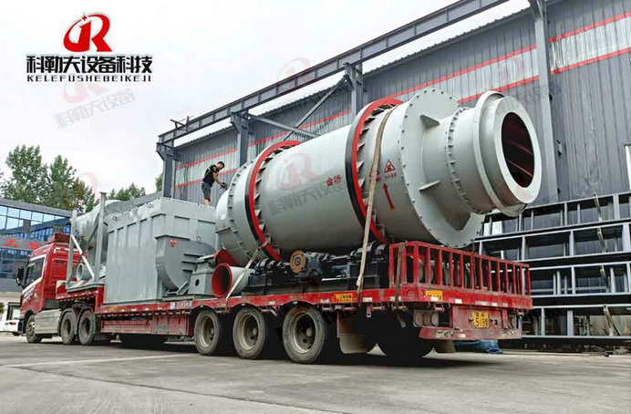 Pueblo environmental protection three-barrel drying sand production line equipment delivery, equipped with hourly production of 35 tons three-return sand dryer, high efficiency pulse dust collector
