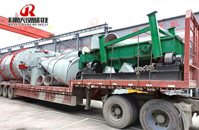 The production line is equipped with: three-cylinder sand dryer, vibrating screen, feeder, dust removal, biomass particle burning machine, etc