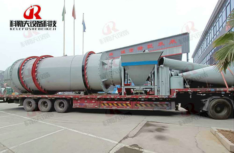 PalmSprings large three drum sand drying production line delivery, environmental protection three return dryer, double drum screening equipment, new belt feeding, biomass particle burning machine, bucket elevator, dust removal and other equipment